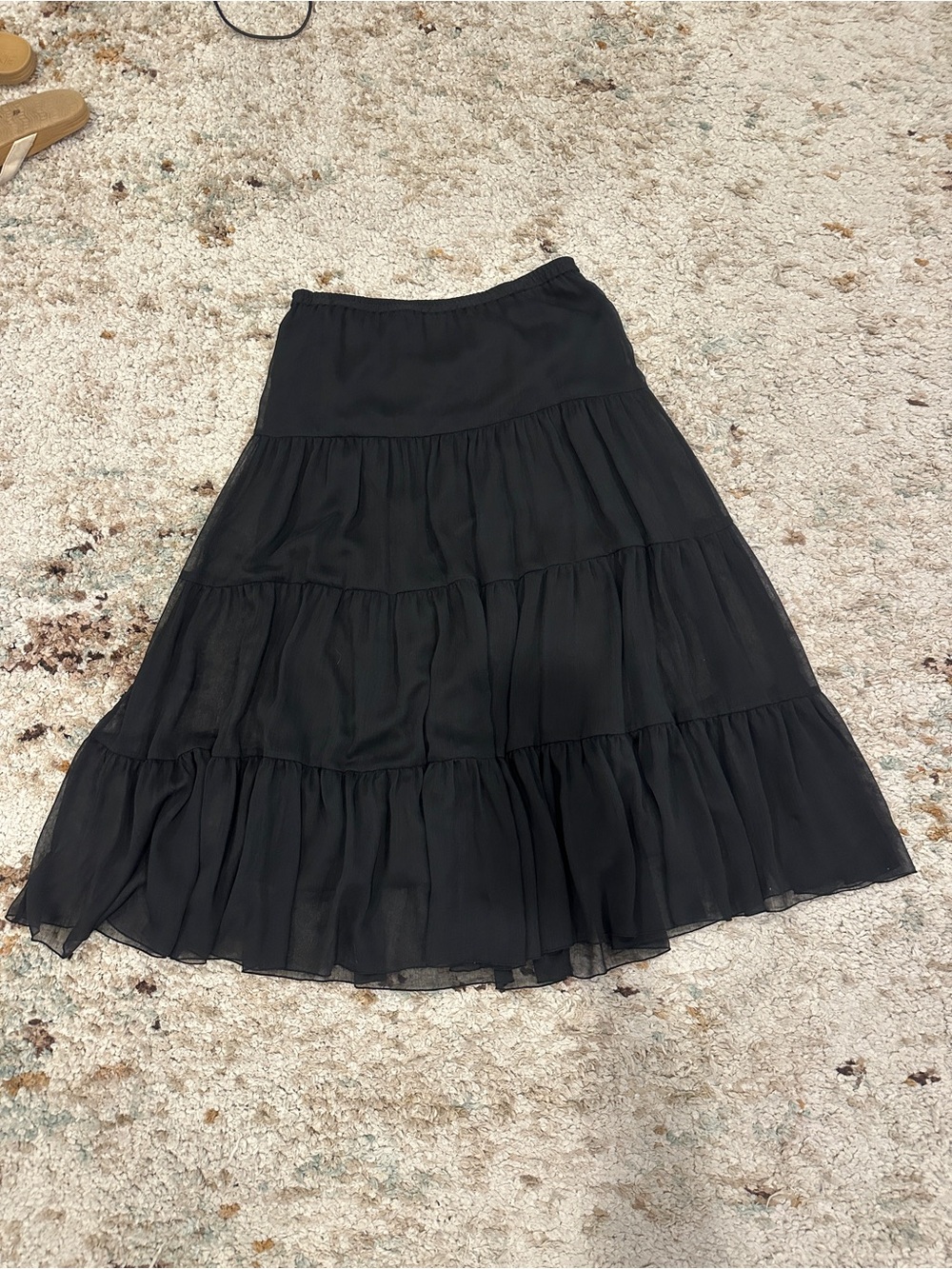 Linea by Louis Dell'Olio Black Tiered A-Line Maxi Skirt